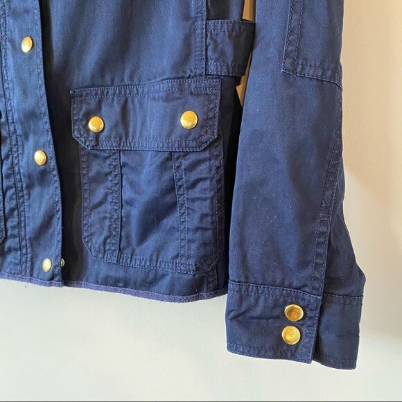 J Crew-Navy Lightweight Boyfriend Utility Jacket - Picture 6 of 13